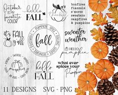 pumpkins, pine cones and fall svt files