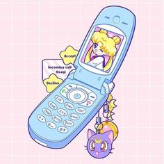 an image of a cartoon character on a cell phone