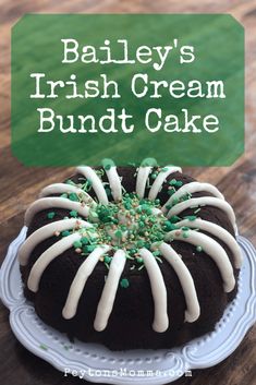 bailey's irish cream bundt cake on a plate