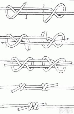 four different types of knots with the names and numbers in each one, all connected together