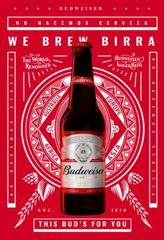 a bottle of budus for you beer on a red background with the words budus for you