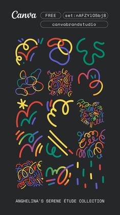 an image of colorful numbers and symbols on a black background with the words canna