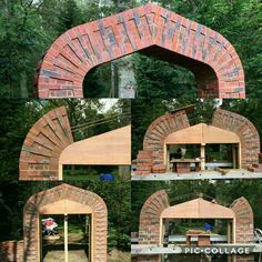 the brick ovens are being built into the woods