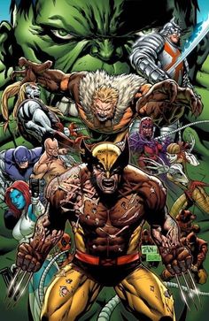 an image of the cover to wolverine's comic book, which features many different characters