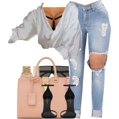 A fashion look from May 2017 featuring Yves Saint Laurent sandals, Yves Saint Laurent shoulder bags and Rolex watches. Browse and shop related looks. Professional Attire, Grey Outfits, School Swag, Fly Outfit, Lit Outfits, Fall Attire, Billie Jean, Fashion Statements, Grey Outfit