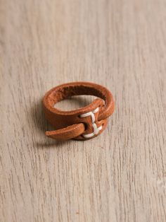 tan Leather Rings, Leather Jewelry Diy, Leather Ring, Diy Leather