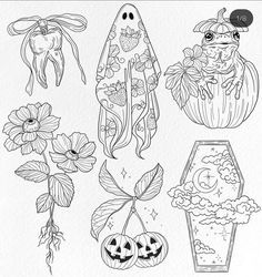 Witchy Chest Tattoos For Women, Halloween Flash Sheet, Realistic Heart Tattoo, Realistic Heart, Halloween Flash, Flash Tattoo Designs, Flash Sheet, Spooky Tattoos, Shrinky Dink