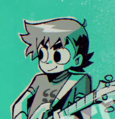a drawing of a boy playing an electric guitar