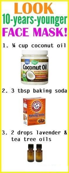 the ingredients for coconut oil face mask are shown in this poster, which shows how to use