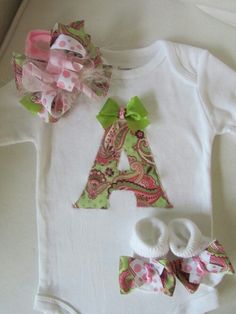 Monogram Baby Girl, Monogram Outfit, Hudson Baby, New Baby Gift, Baby Gift Sets, Burp Cloth