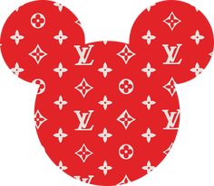 a mickey mouse head with louis vuittons on it's face and ears