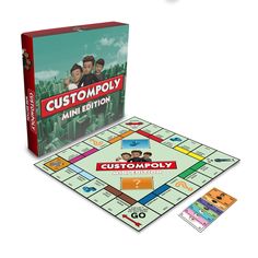 a monopoly board game is shown in front of a white background with the words, customopy on it