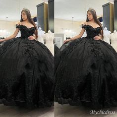 Step onto the scene in absolute royalty with our 2024 Princess Black Quinceanera Dresses. Adorned with breathtaking flowers and sparkling crystals, this dress will make you feel like a true princess on your special day. Capture all the attention and dazzle with elegance and grace. Perfect for making unforgettable memories! Catalogue: Black Plus Size Quinceanera DressesVenues: Hall,Church,Beach / Destination,Garden / OutdoorBack Details: Lace UpSeason: Spring,Summer,Winter,FallNeckline: Off the S Quinceanera Dresses With Flowers, Dresses With Flowers, Black Quinceanera, Black Quinceanera Dresses, Flora Dress, Formal Ball Gown, Quince Dress, Tulle Sleeves, Wedding Dresses With Flowers