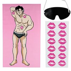 an image of a man with pink lipstick on his face and a pair of sunglasses