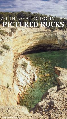 Text "Best Things to Do in the Pictured Rocks" over image of an overlook on the Chapel Basin hiking in the Pictured Rocks Pictured Rocks Michigan, Midwest Summer, Fall Hikes, Hello Stranger, Pictured Rocks, Pictured Rocks National Lakeshore, Fall Hiking, Summer Adventures