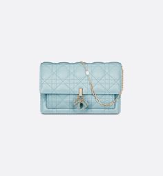 My Dior Daily Chain Pouch Celestial Blue Cannage Lambskin | DIOR Icon Shoes, Dior Star, Celestial Blue, Dior Book Tote, Dior Jewelry, Transparent Resin, Backpack Tote Bag, Wallet Pouch, Star Shoes