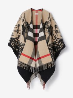 Ponchos, Knight Cape, Burberry Cape, Knight Design, Front Fringe, Black Poncho, Evening Flats, Cocktail Jacket, Wool Cape