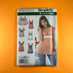 a sewing pattern for a women's top and dress