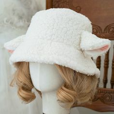 Kawaii Sheep, Topi Baret, Sheep Ears, Pola Topi, Soft Girl Clothes, Egirl Clothes, Diy Vetement, Ear Hats, Punk Outfits