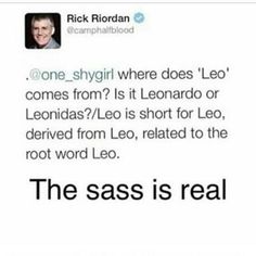a tweet that reads, the sass is real one shy where does leo comes from? it is its lemonade or lemonade?
