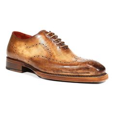 Paul Parkman Handmade Shoes Men's Shoes Goodyear Welted Wingtip Antique Olive Oxfords (PM3001)-AmbrogioShoes Top Shoes For Men, Gentleman Shoes, Mens Designer Shoes, Wingtip Oxford, Goodyear Welt, Handmade Shoes