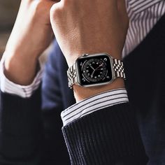 New 2021 Best luxury high end designer Apple watch band strap for men & women. Check out our high quality bestseller watchbands that will fit your apple watch SE iwatch Series 6 5 4. With sizes for 38mm 40mm 42mm 44 mm & colors to match your space gray aluminum, rose gold, pink, gold, silver, graphite, titanium, blue, space black, red case. We have bling leather, stainless steel silicone & nylon bands cases + accessories. Check out our expensive design brand straps at Nuroco.com Worldwide ship Apple Watch Silver Band, Apple Watch Bands Rose Gold, New Apple Watch Bands, Apple Watch Wristbands, All Apple Products, Silver Bands, Apple Watch Series 7, Apple Watch Sport, New Apple Watch