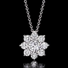 Ross-Simons - 1.00ct t. w. Lab Grown Diamond Flower Pendant Necklace. 16". Blooming with beauty, this 1.00 ct. t. w. round brilliant-cut lab-grown diamond flower pendant necklace offers a stunning show of sparkle at an incredible value. Finely crafted in polished 14kt white gold and suspended from a classic cable chain with a 2" extender. Lab-grown diamonds are identical to mined diamonds according to their optical, physical and chemical properties. All Ross-Simons lab-grown diamond jewelry in 1 Physical And Chemical Properties, Diamond Flower Pendant, Flower Pendant Necklace, Diamond Flower, Flower Pendant, 14kt Gold, Cable Chain, Round Brilliant, Lab Grown