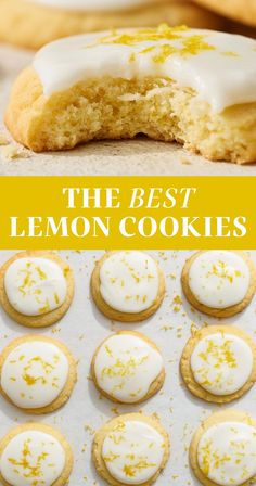 the best lemon cookies with white icing and sprinkles are on display