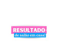 a pink and blue sticker with the words resultador de salao em casa