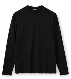 Long Sleeve High Neck T-Shirt, Black, 200 g/m2 100% Supima Cotton Full Sleeves T Shirt, T Shirt Full Sleeve Men, Black Top Outfit Men, Long Sleeve T-shirt, Full Sleeve T Shirts Men, Black T-shirt, Black Top Men, Black Longsleeves Outfit, Longsleeves Outfit Men