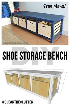 an image of shoe storage bench plans