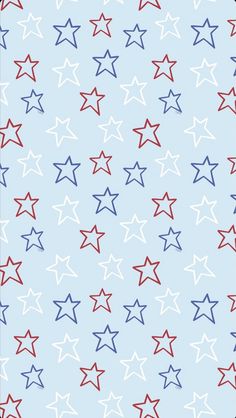 red, white and blue stars on a light blue background