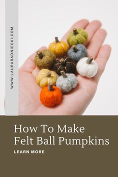 how to make felt ball pumpkins in less than 10 minutes or less with this step - by - step guide