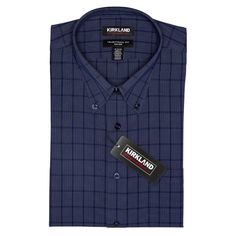 Kirkland Signature Men’s Traditional Fit Dress Shirt, Blue Check Fitted Dress Shirts, Blue Check, Fit Dress, Temporarily Unavailable, Button Down Collar, Big & Tall, Wrinkle Free, Full Sleeve, Fitted Dress