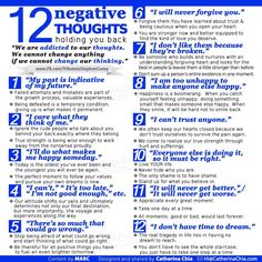 12 thoughts that hold us back.  Yay, another negative thoughts sheet! :)  These are so helpful! Coconut Health, Burn Out