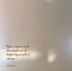 a quote written on the side of a wall that says peace begins with the simple act offorriving people in science