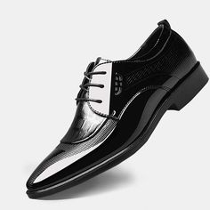 Category:Oxfords; Upper Materials:PU; Embellishment:Splicing; Season:Fall,Spring; Gender:Men's; Toe Shape:Pointed Toe; Style:Business,Classic; Outsole Materials:Rubber; Occasion:Office  Career,Outdoor; Closure Type:Lace-up; Pattern:Braided,Solid Colored; Listing Date:07/13/2022; 2024 Trends:Tuxedos Shoes,Patent Leather Shoes,Derby Shoes,Dress Shoes,Formal Shoes; Foot Length:null; SizeChart1_ID:2:175103; Size chart date source:Provided by Supplier.; US Size:; UK Size:14.5; EU Size:50 Men's Clothing, Shoes Formal, 2023 Trends, Oxford Shoes Men, Trends 2023, Wedding Dress Shoes, Patent Leather Shoes, Business Formal, Men Clothes