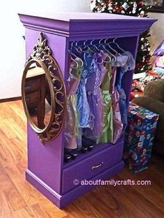 Your granddaughter is going to need this! DIY: need to do this!! Removed top drawers from dresser Old Dressers, Drawer Top, Dress Up Closet, Cheap Dresser, Family Crafts, Big Girl Rooms, Crown Molding, Kids Playroom, A Shelf