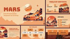 an image of mars powerpoint presentation templates with orange and brown colors on the background