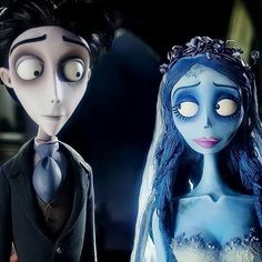 the corpse bride and groom are depicted in this animated scene