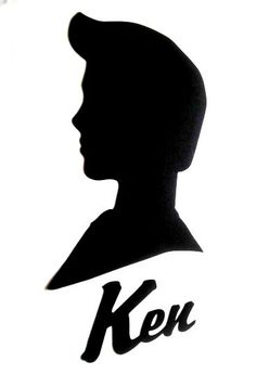 a black and white photo of a man's head with the word ken on it