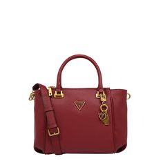 Guess Logo-Plaque Zipped Handbag - Red Handbags, Bags Guess, Guess Logo, Guess Bags, Branded Bags, Red Color, Color Red, Top Handle Bag, Bag Lady