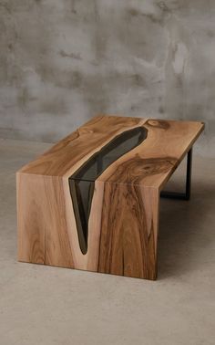 a table made out of wood and glass