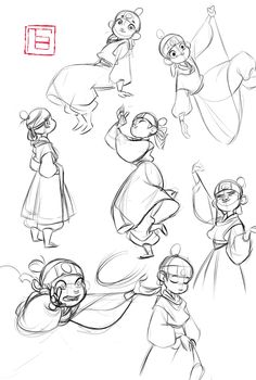 some character sketches from the animated movie beauty and the beast