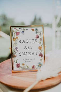 Wildflower Babies Are Sweet Sign Printable, Wildflower Sign, Please Take a Favor, Sweet Treat Baby Shower, Floral Baby Shower, Instant, 55 - Etsy Floral Grad Party Decorations, Girly Grad Party, Wildflower Graduation Party, Floral Grad Party, Wildflower Party, Garden Party Bridal Shower, Bridal Shower Inspo, Cards And Gifts Sign, Wildflower Baby Shower