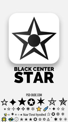 Black Center Star Symbol Star Overlays