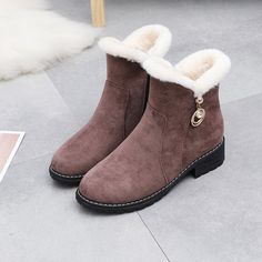 Brand Name: OYMLGHeel Type: Square heelBoot Type: Snow BootsShaft Material: MicrofiberOrigin: CN(Origin)Season: WinterUpper Material: MicrofiberBoot Height: Mid-Calfis_handmade: YesFashion Element: String BeadPattern Type: SolidLining Material: PlushToe Shape: Round ToeInsole Material: EVAOutsole Material: RubberHeel Height: Med (3cm-5cm)With Platforms: YesPlatform Height: 0-3cmClosure Type: Slip-OnFit: Fits true to size, take your normal sizeModel Number: shoes woman Thick Heel Boots, Ladies Slides, Backpack Clothes, Boots Thick, Skate T Shirts, Ankle Socks Women, Short Boot, Boots Waterproof, Wholesale Shirts