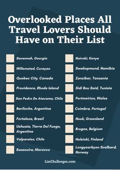 the top ten places to travel lovers should have on their list in this info sheet