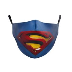a face mask with the superman symbol painted on it