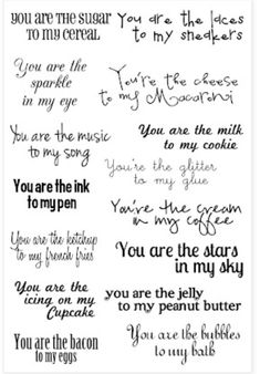 some handwriting writing on white paper with black ink and words in different font styles, including the